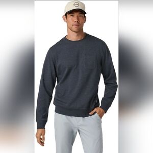 Vuori Jeffreys Crew 2.0 Double Knit Sweater Blue Striped Men’s L/XL